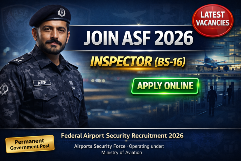 Join ASF Jobs 2026 – Apply Online for Inspector (BS-16) Vacancies